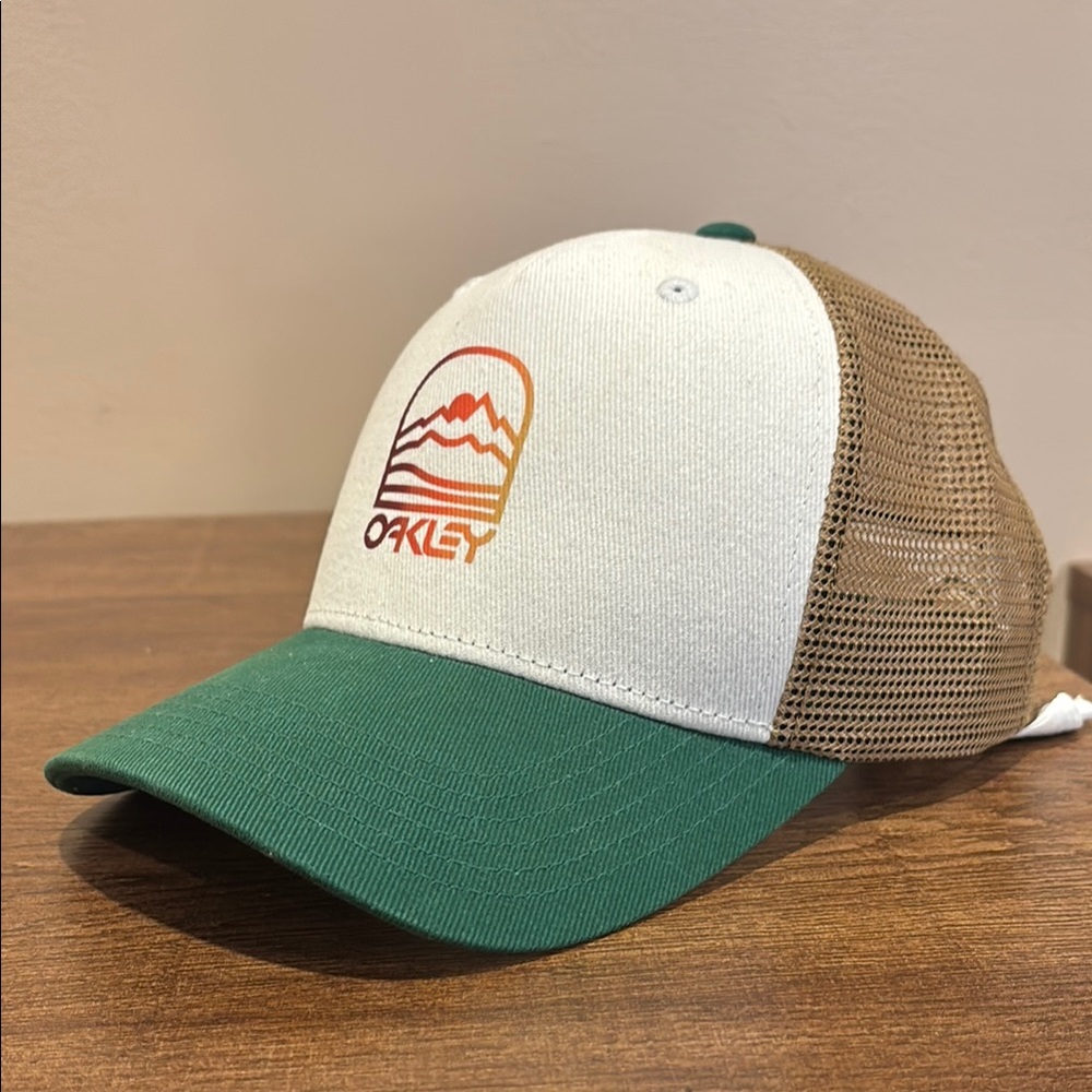 Oakley Trucker Hat with Green and Brown Mesh